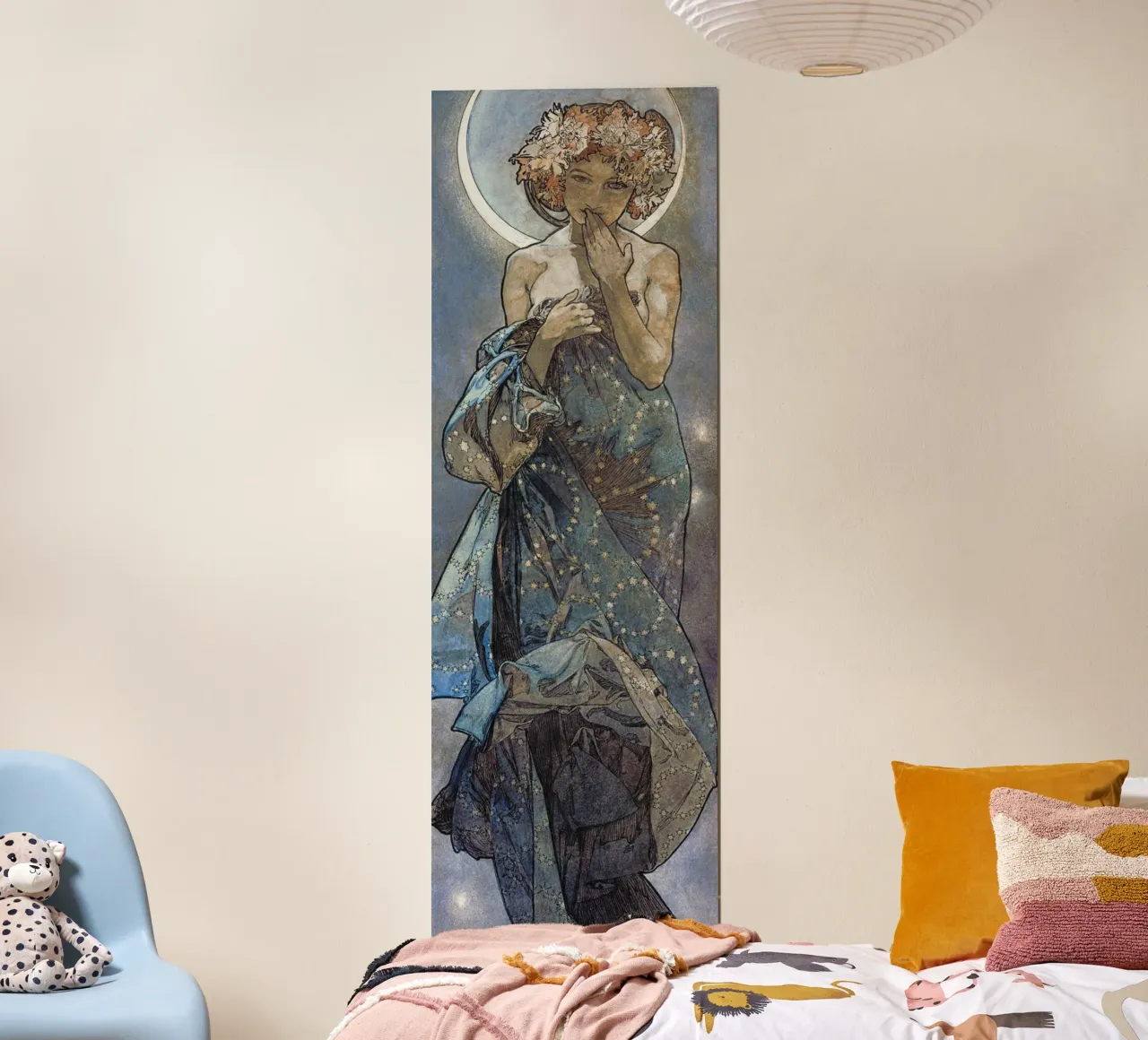 Alfons Mucha - La luna e le stelle poster con telaio in plastica da ARTOTHEK