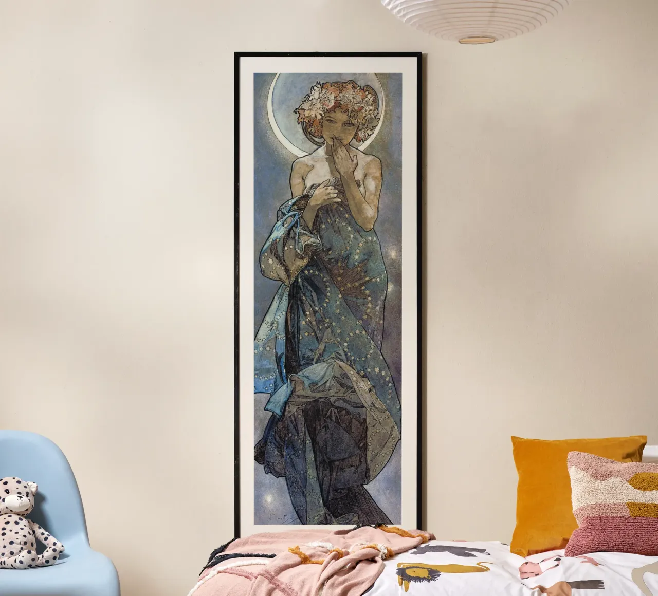 Alfons Mucha - La luna e le stelle poster con telaio in plastica da ARTOTHEK