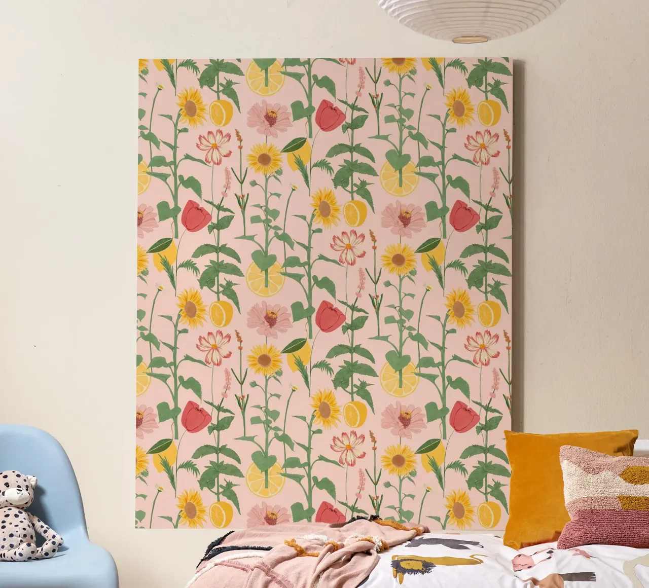 Sunflower and Lemon canvas by nicigabrieldesigns