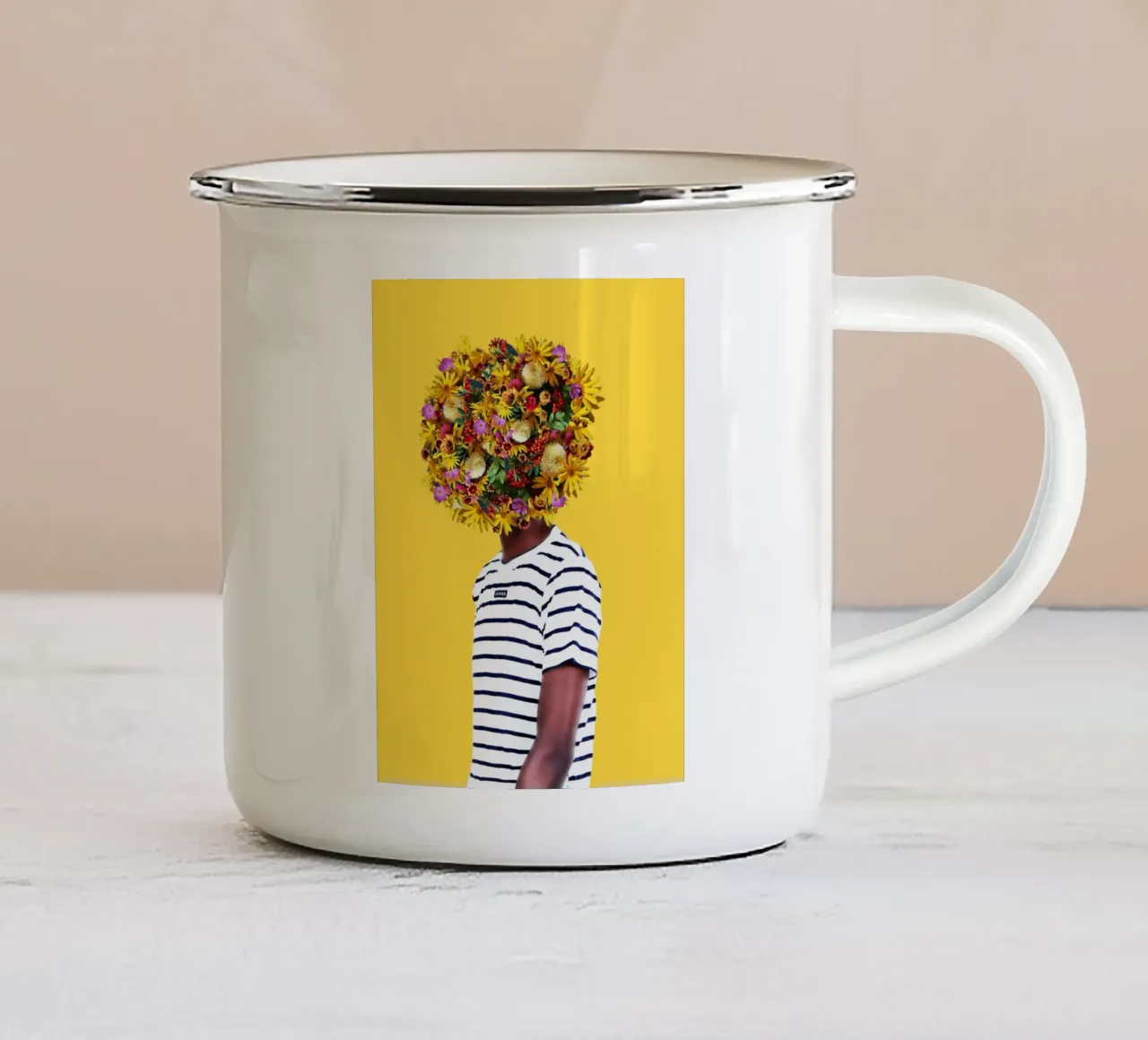 Afro Splendor tazza in smalto da Mathudace Créas