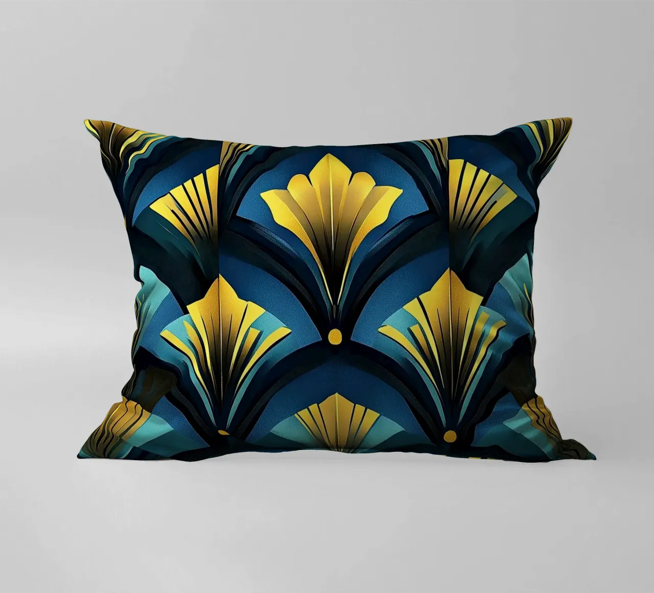 Art Deco "Shimmering Skylines" cuscino da Nikis Art Studio