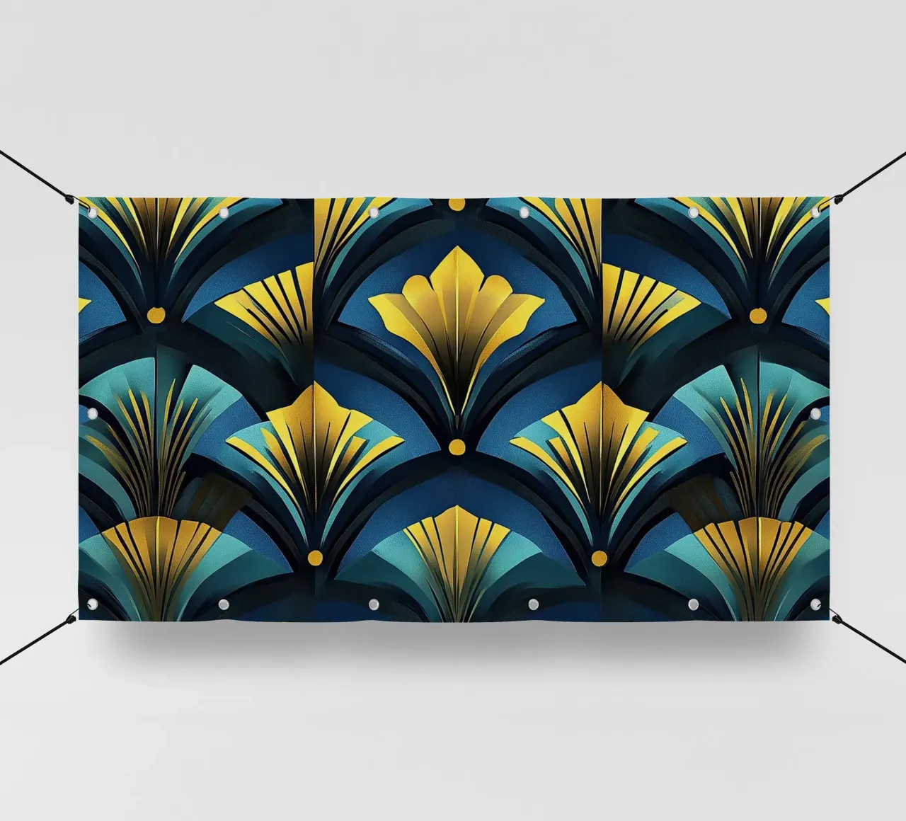 Art Deco "Shimmering Skylines" telo in pvc da Nikis Art Studio