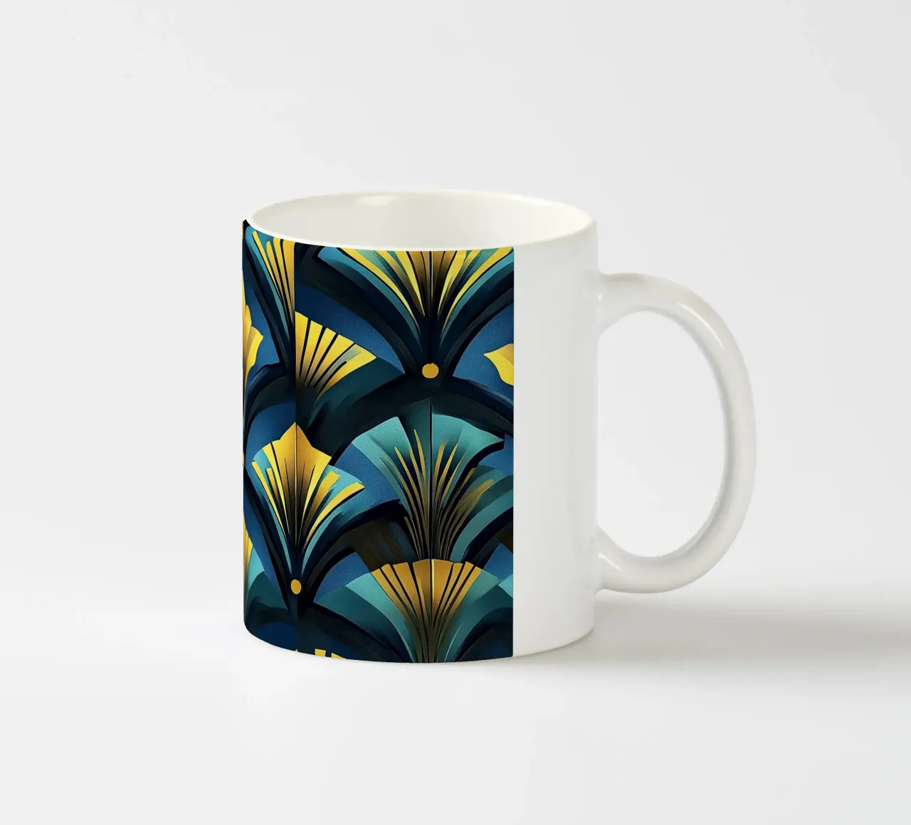 Art Deco "Shimmering Skylines" tazza in ceramica da Nikis Art Studio