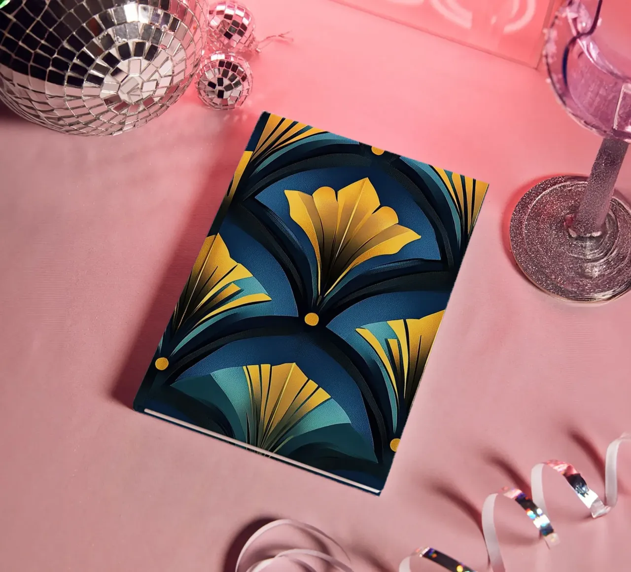 Art Deco "Shimmering Skylines" notebook by Nikis Art Studio