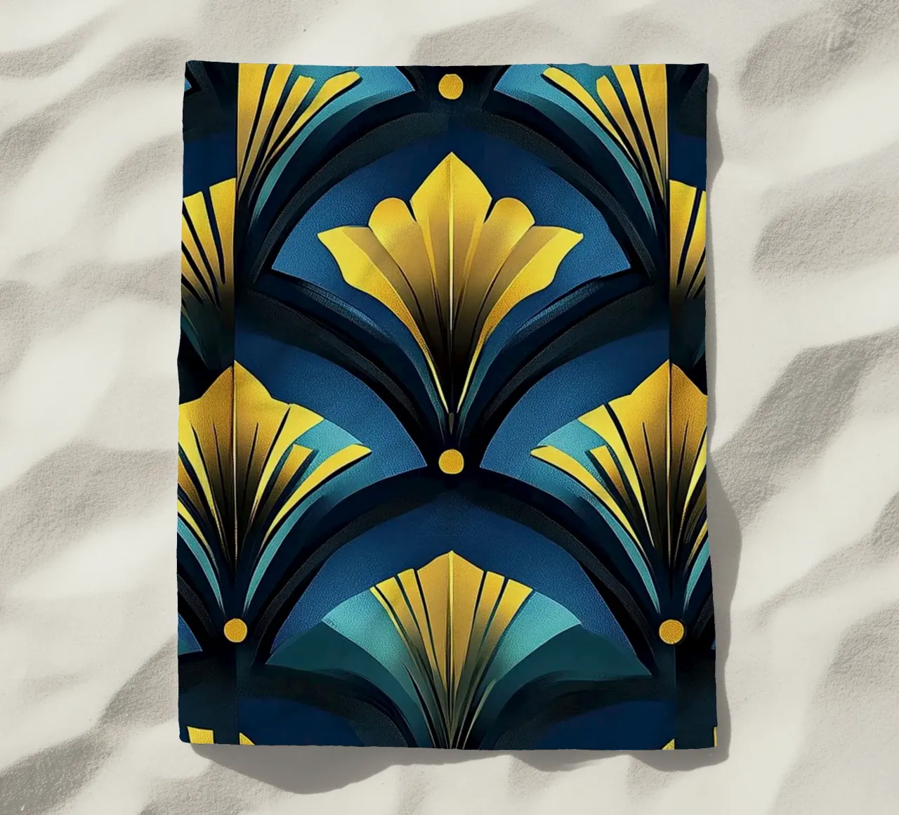 Art Deco "Shimmering Skylines" telo mare da Nikis Art Studio