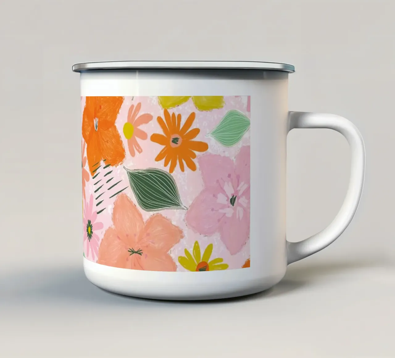 Boho Blooms tazza in smalto da nicigabrieldesigns