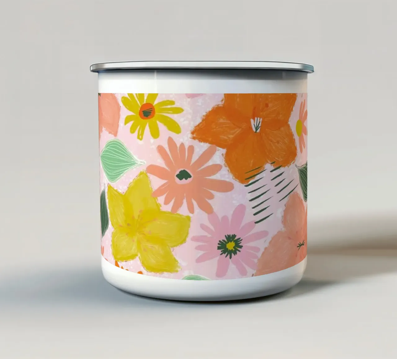 Boho Blooms tazza in smalto da nicigabrieldesigns