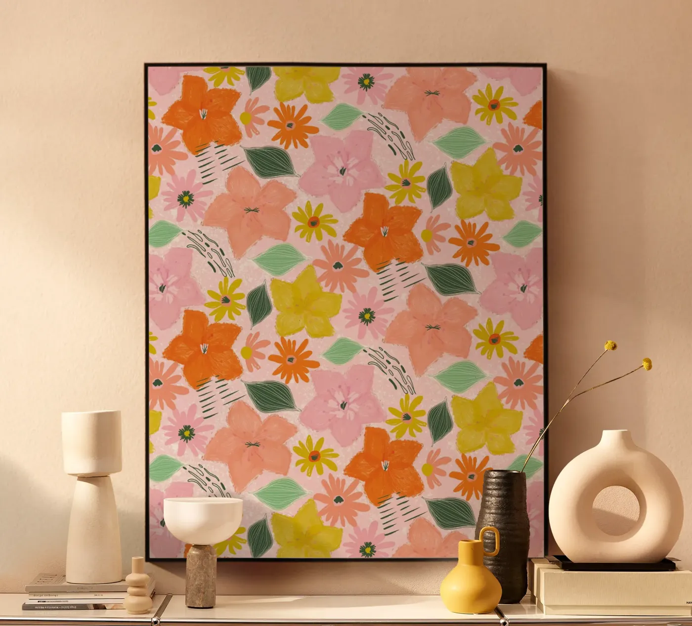 Boho Blooms acrylic glass by nicigabrieldesigns