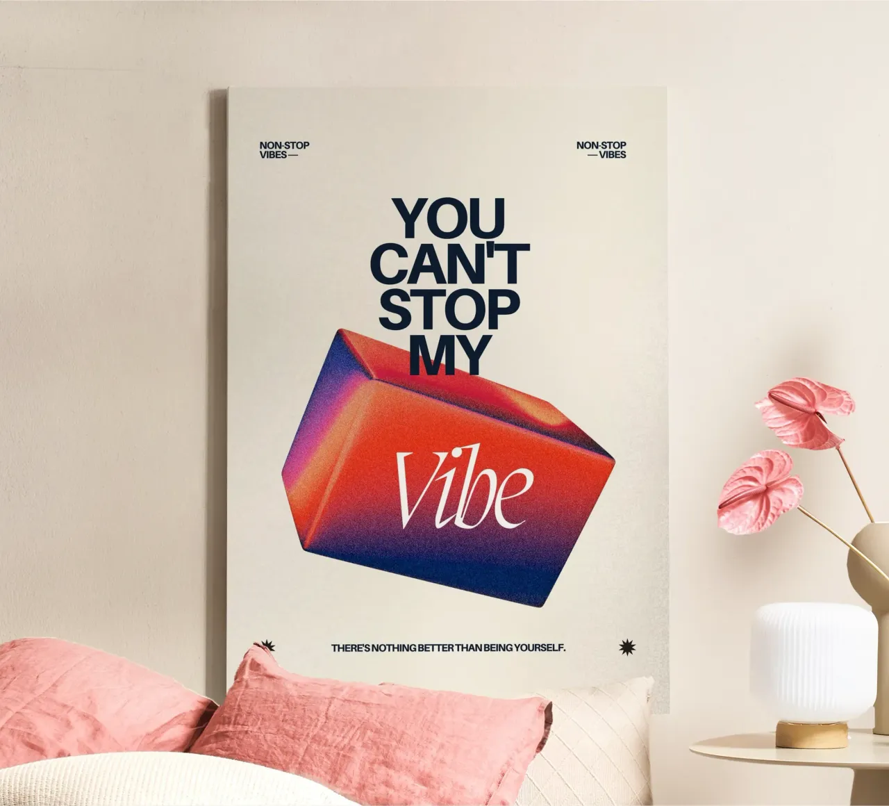YOU CANT‘T STOP MY VIBE tela con Cornice a cassetta da Einfach Uebel