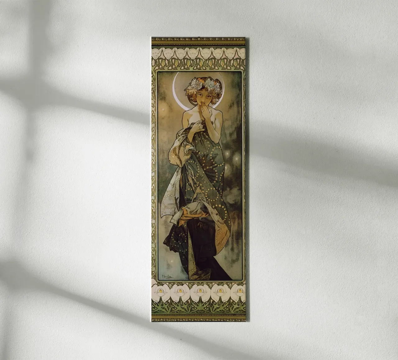 Alfons Mucha - The Moon canvas with Floater frame by ARTOTHEK