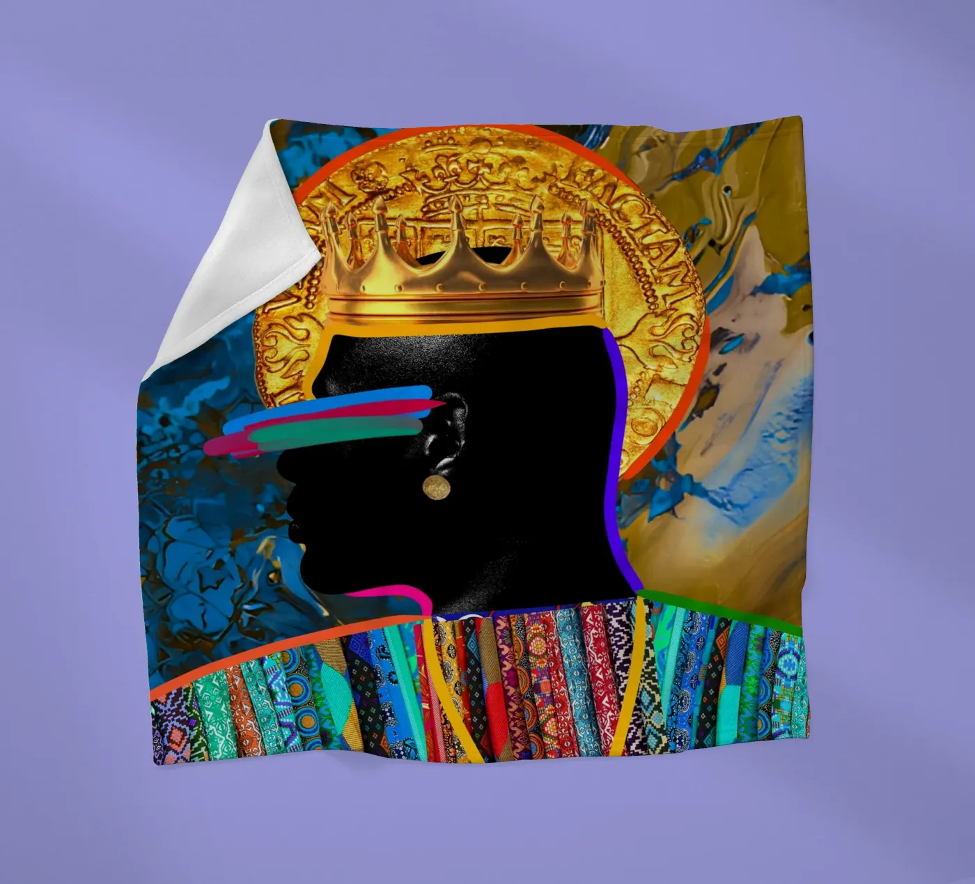 Afro Constellation fleecedeken van Mathudace Créas