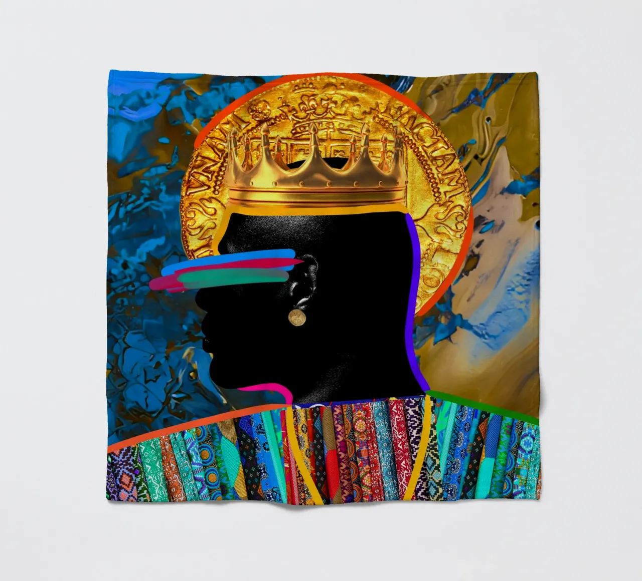 Afro Constellation fleece blanket by Mathudace Créas