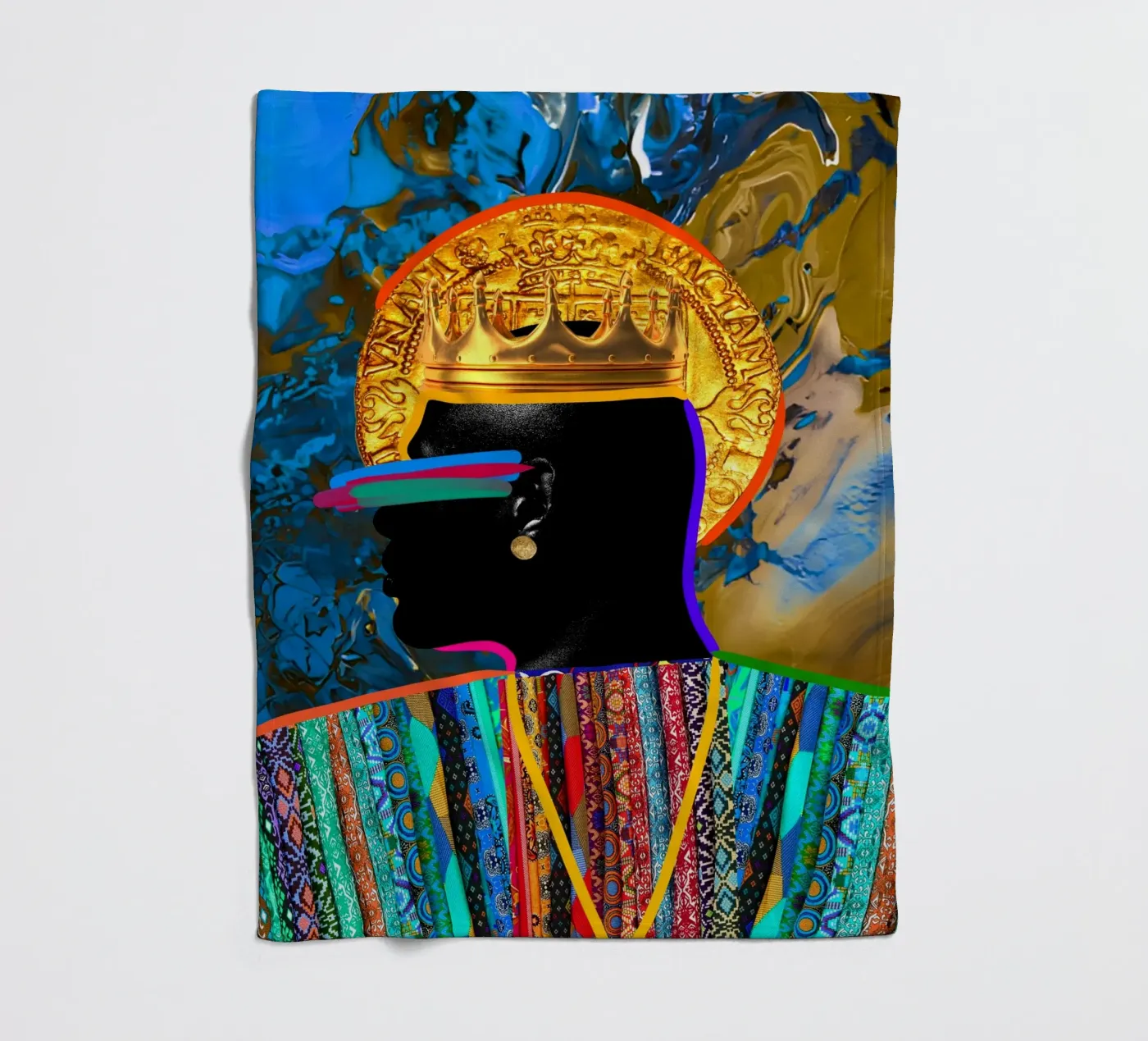 Afro Constellation fleecedeken van Mathudace Créas