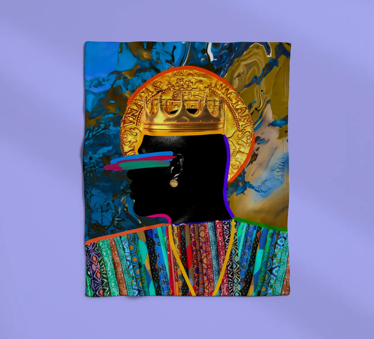 Afro Constellation fleece blanket by Mathudace Créas