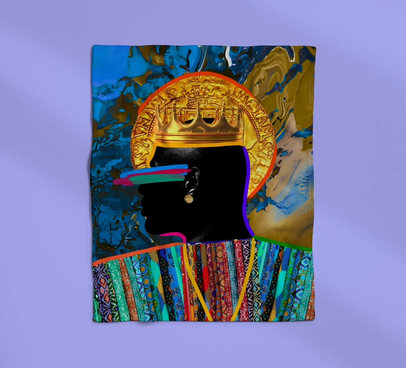 Afro Constellation fleecedeken van Mathudace Créas