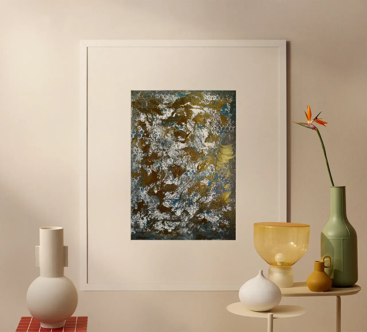IDEAL GIFT 91 poster con telaio in alluminio da Thierry Vobmann Abstract painting