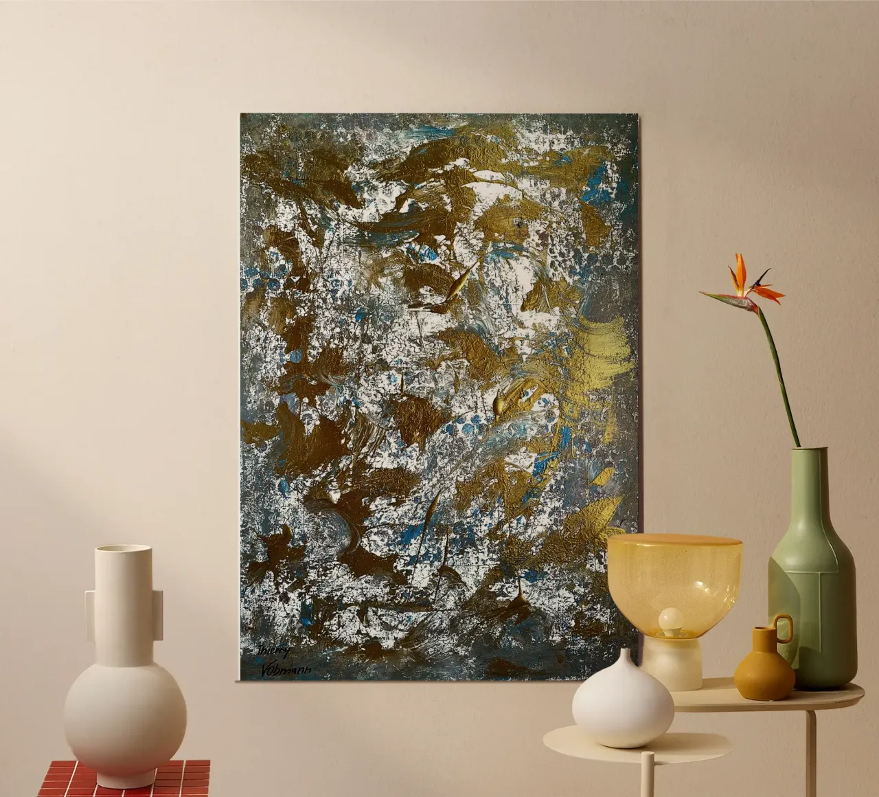 IDEAL GIFT 91 poster con telaio in alluminio da Thierry Vobmann Abstract painting