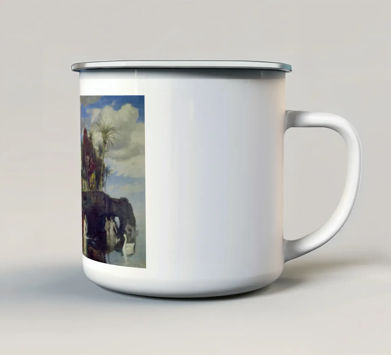 Arnold Böcklin - L'isola della vita tazza in smalto da ARTOTHEK