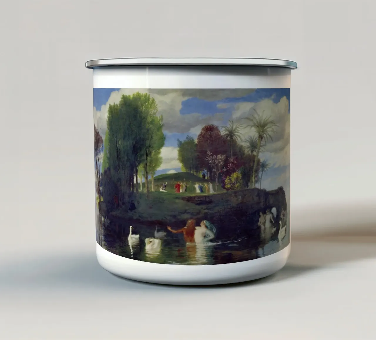 Arnold Böcklin - L'isola della vita tazza in smalto da ARTOTHEK