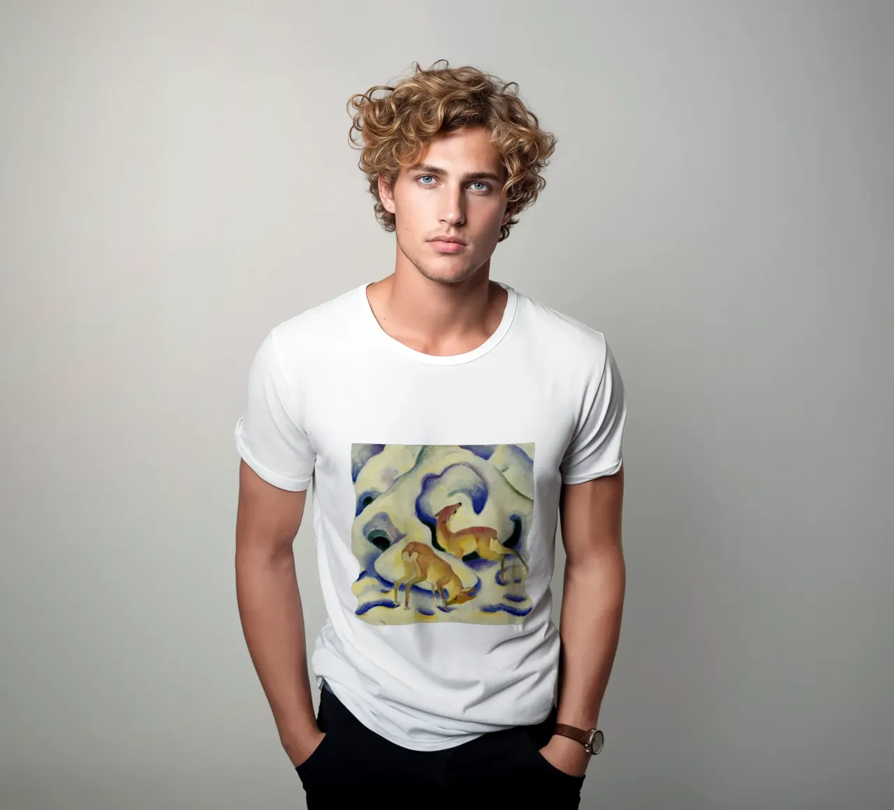 Franz Marc - Cervo nella neve t-shirt da ARTOTHEK