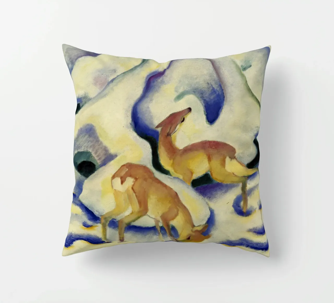 Franz Marc - Ciervo en la nieve cojín de ARTOTHEK