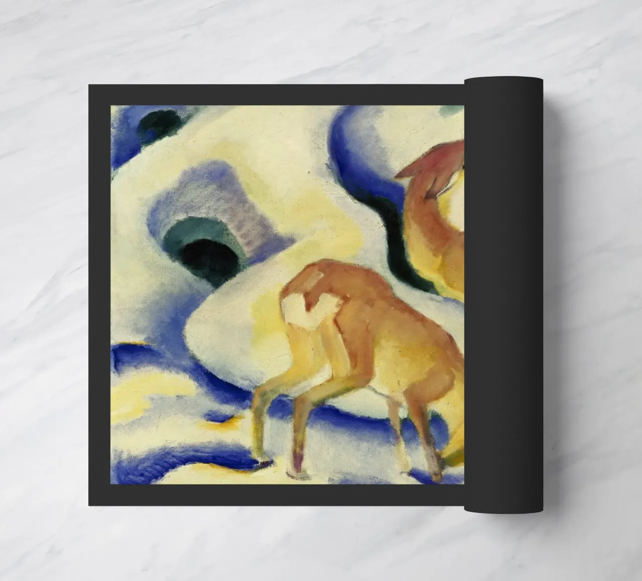 Franz Marc - Ciervo en la nieve felpudo de ARTOTHEK