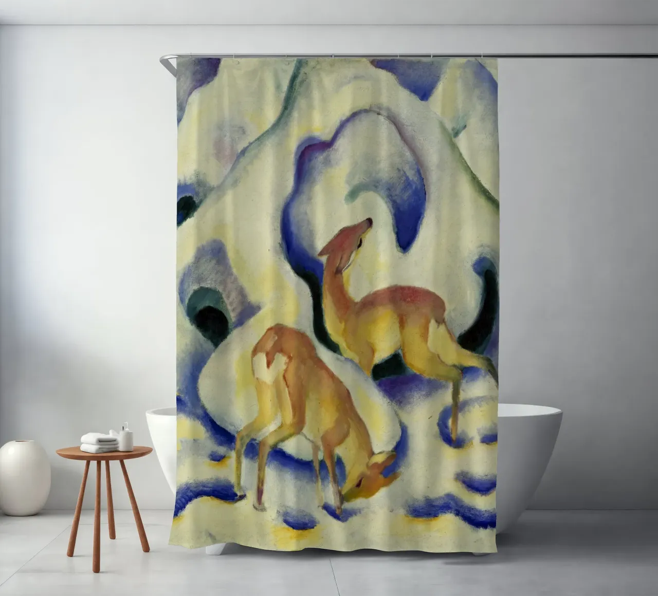 Franz Marc - Cervo nella neve tenda da doccia da ARTOTHEK