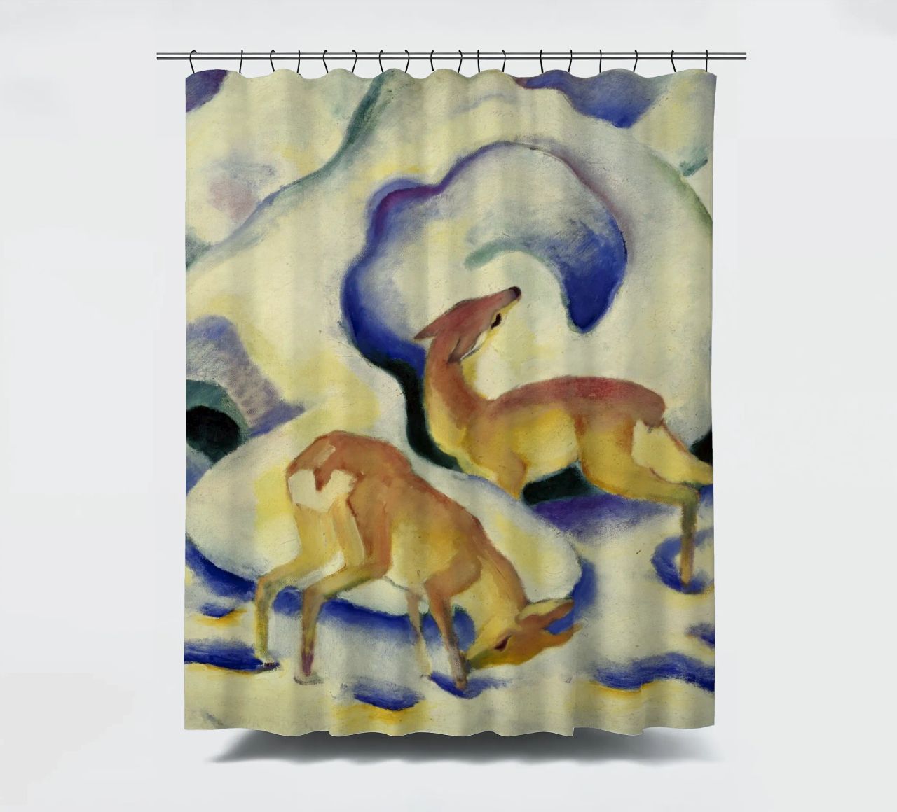 Franz Marc - Hirsche im Schnee Duschvorhang von ARTOTHEK