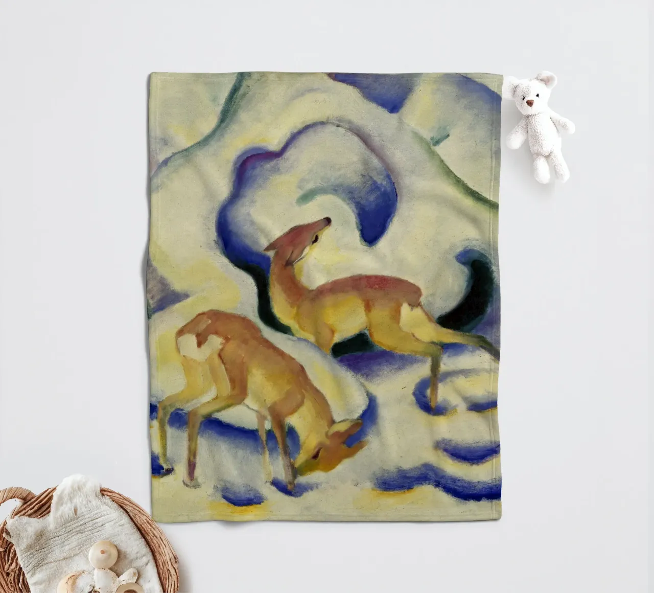 Franz Marc - Cervo nella neve coperta in pile da ARTOTHEK