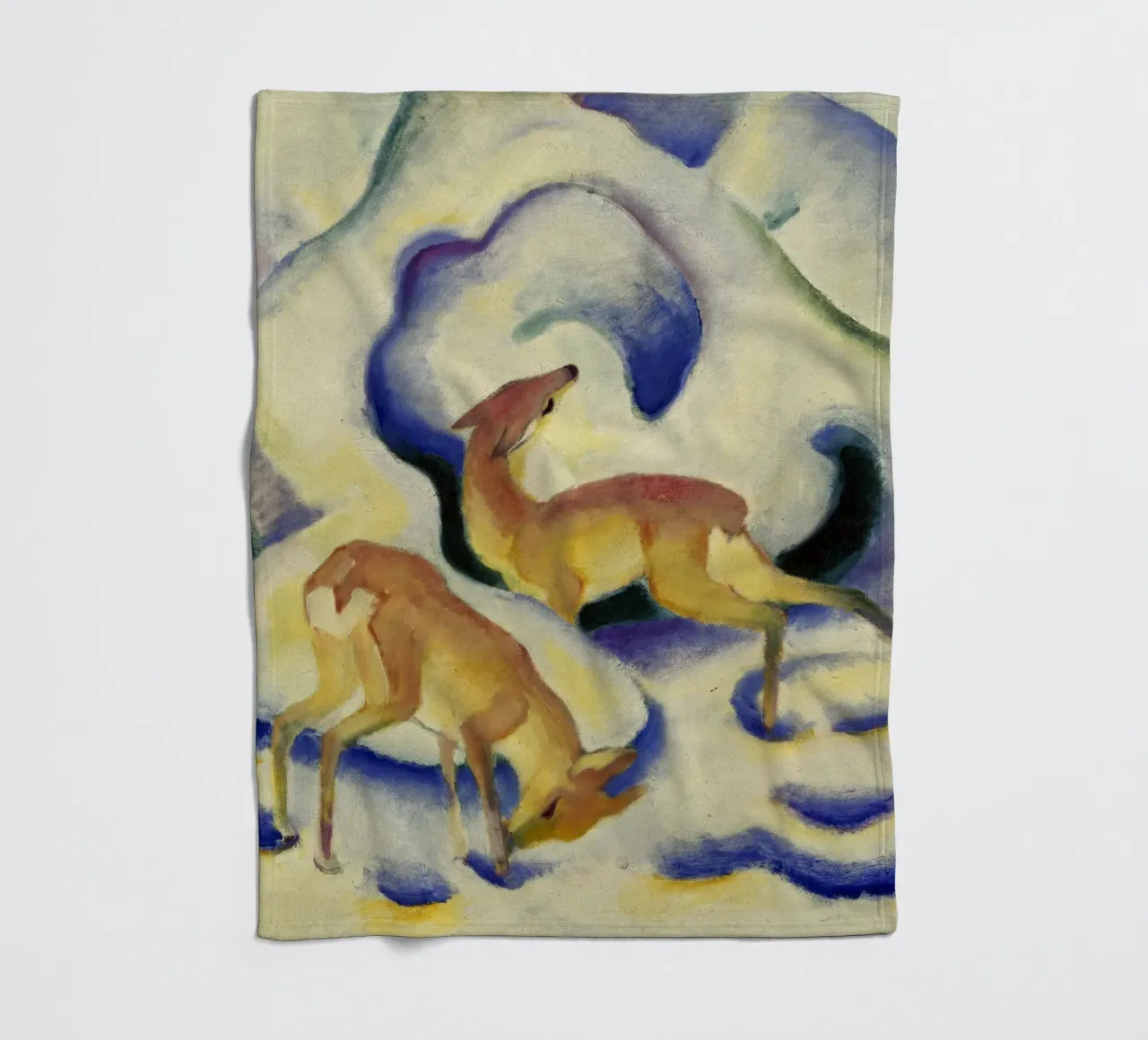 Franz Marc - Cervo nella neve coperta in pile da ARTOTHEK