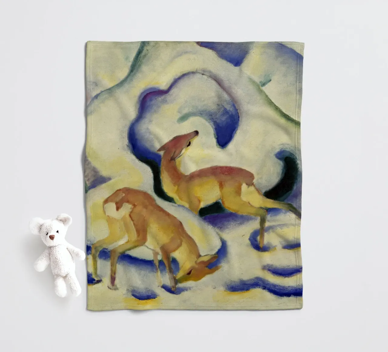 Franz Marc - Cervo nella neve coperta in pile da ARTOTHEK