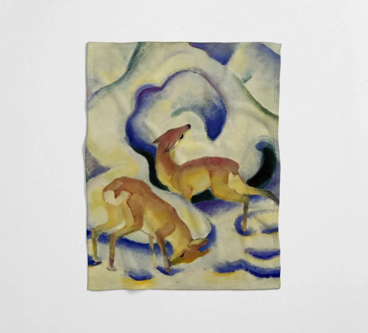 Franz Marc - Cervo nella neve coperta in pile da ARTOTHEK