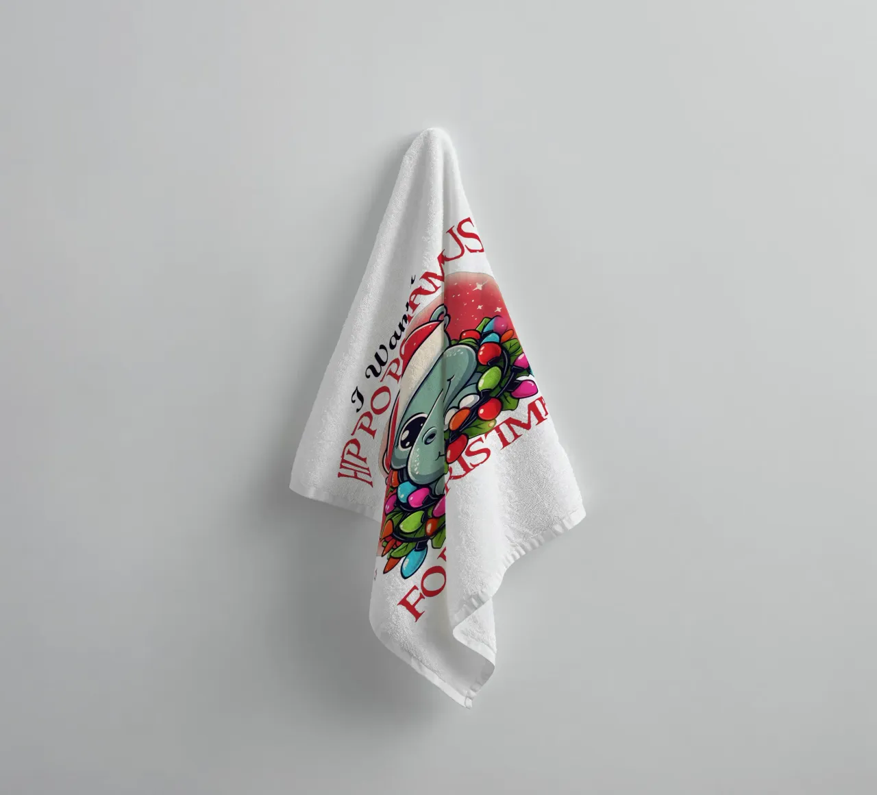 I Want a Hippopotamus for Christmas asciugamano da bagno da edsonramosart