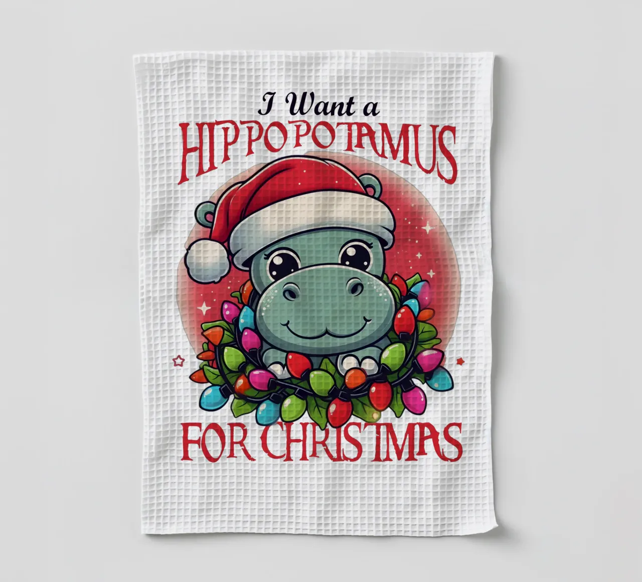 I Want a Hippopotamus for Christmas canovaccio da cucina da edsonramosart