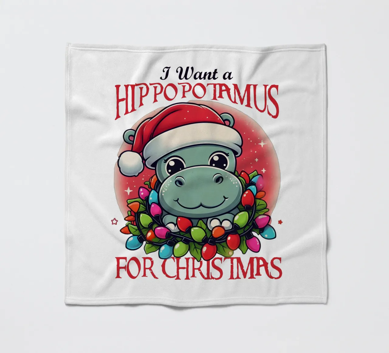 I Want a Hippopotamus for Christmas manta de franela de edsonramosart