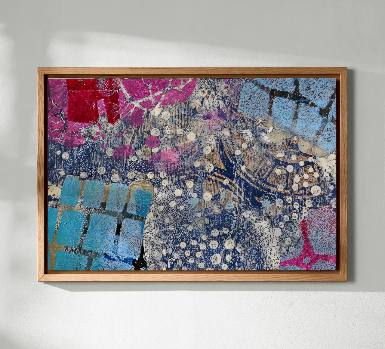 Deep dive magenta/blue tela con Cornice a cassetta da Edenart