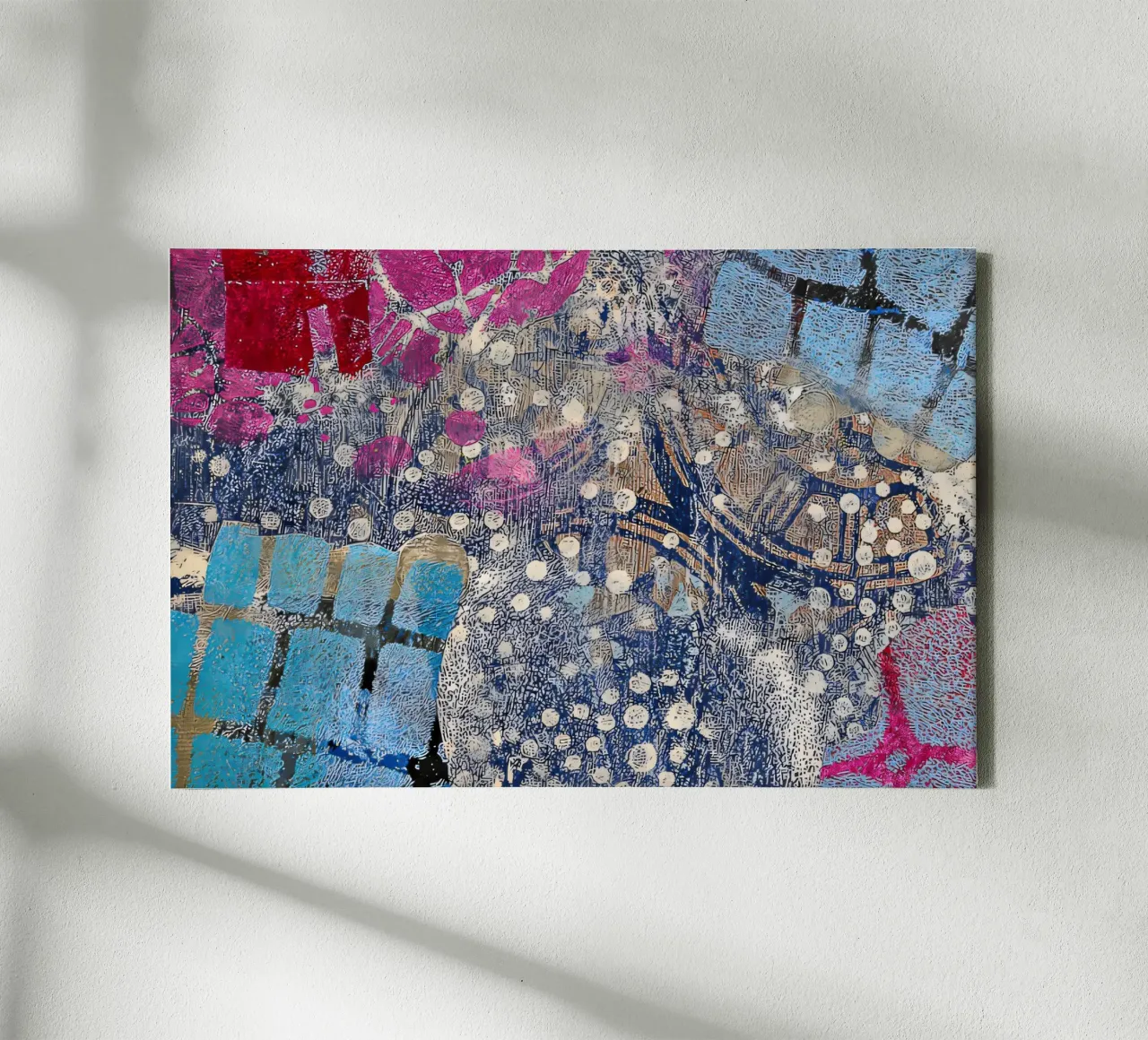Deep dive magenta/blue tela con Cornice a cassetta da Edenart
