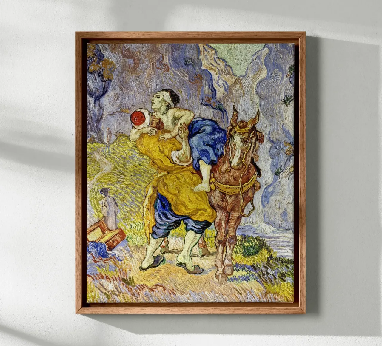 van Gogh - Il buon samaritano tela con Cornice a cassetta da ARTOTHEK