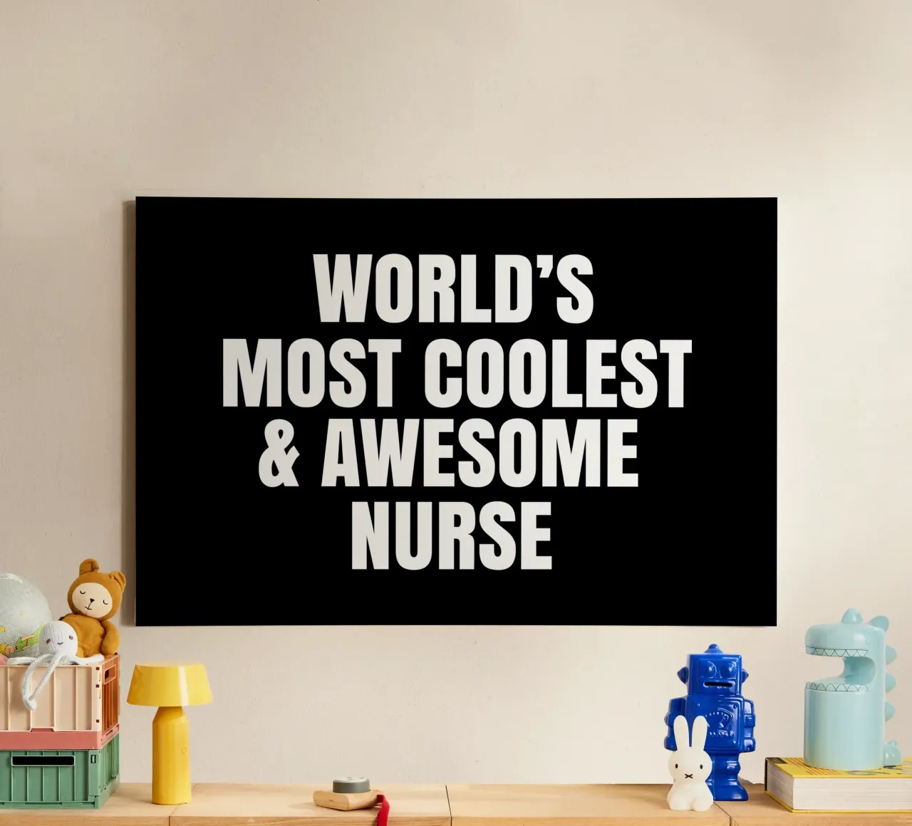 World's most coolest and awesome nurse tela con Cornice a cassetta da happieeagle