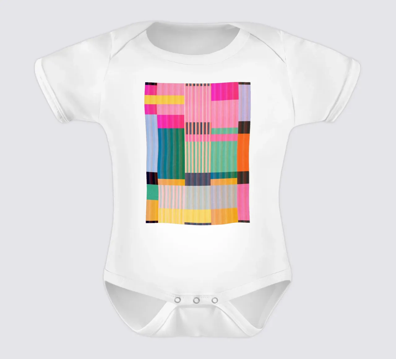 Kleurrijke geometrische abstracte kunst 22 babyrompertje korte mouwen van Gaite