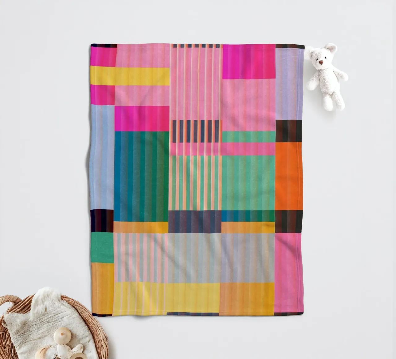 Colorful Geometric Abstract Art 22 fleece blanket by Gaite