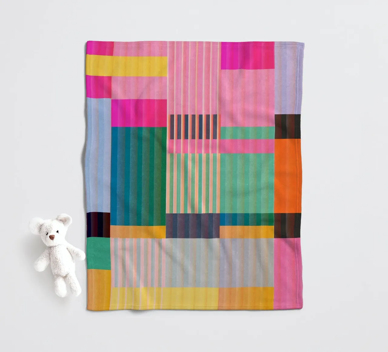 Colorful Geometric Abstract Art 22 fleece blanket by Gaite