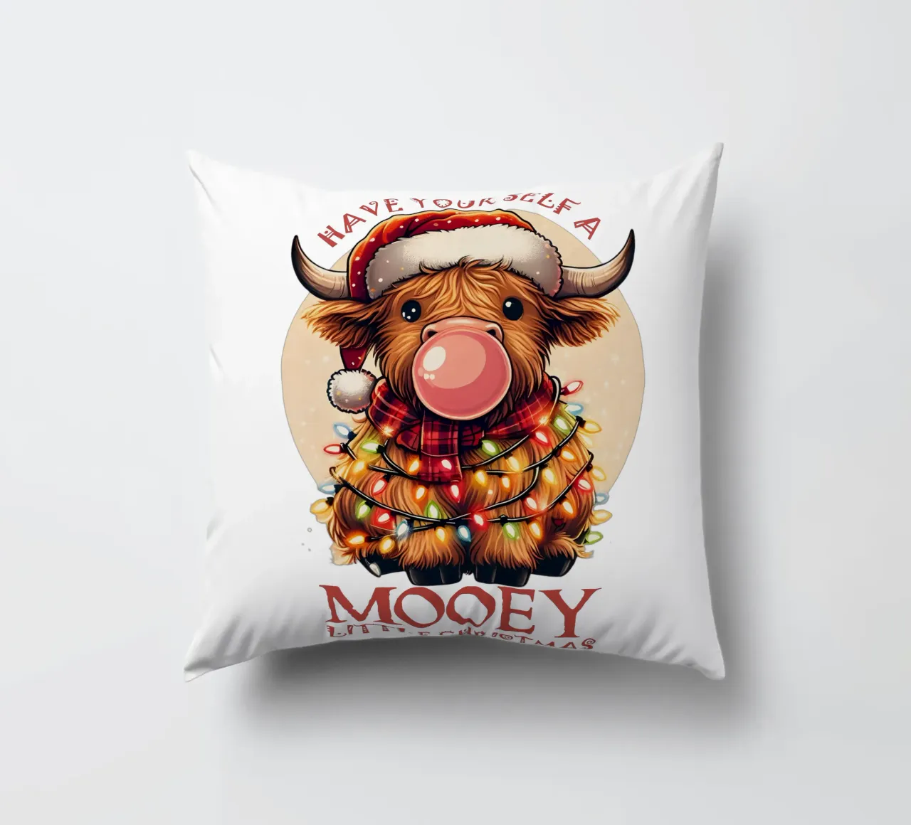 Have yourself a MOOEY little Christmas cuscino da edsonramosart