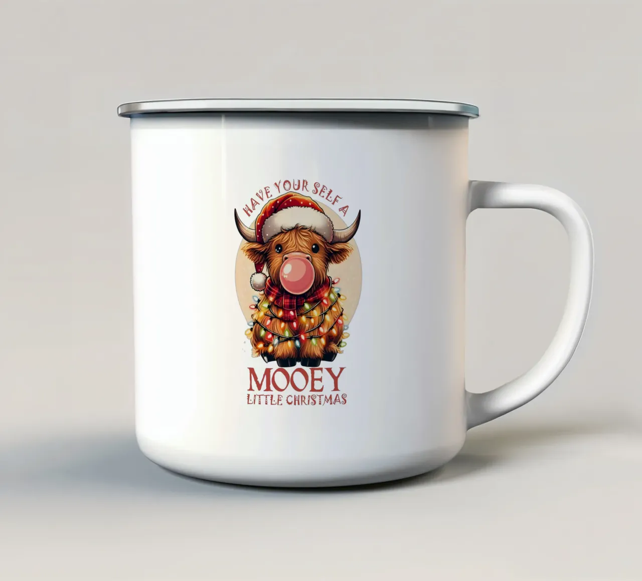 Have yourself a MOOEY little Christmas tazza in smalto da edsonramosart