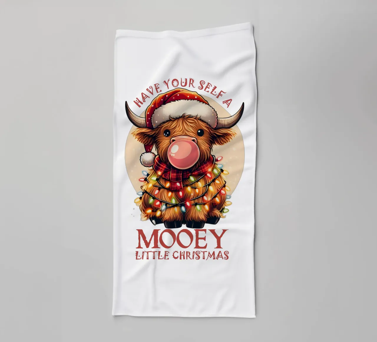Have yourself a MOOEY little Christmas asciugamano da bagno da edsonramosart
