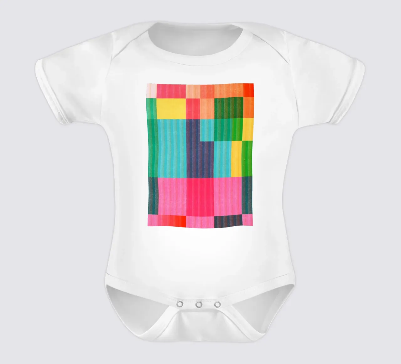 Colorful Geometric Abstract Art 23 short-sleeve baby romper by Gaite