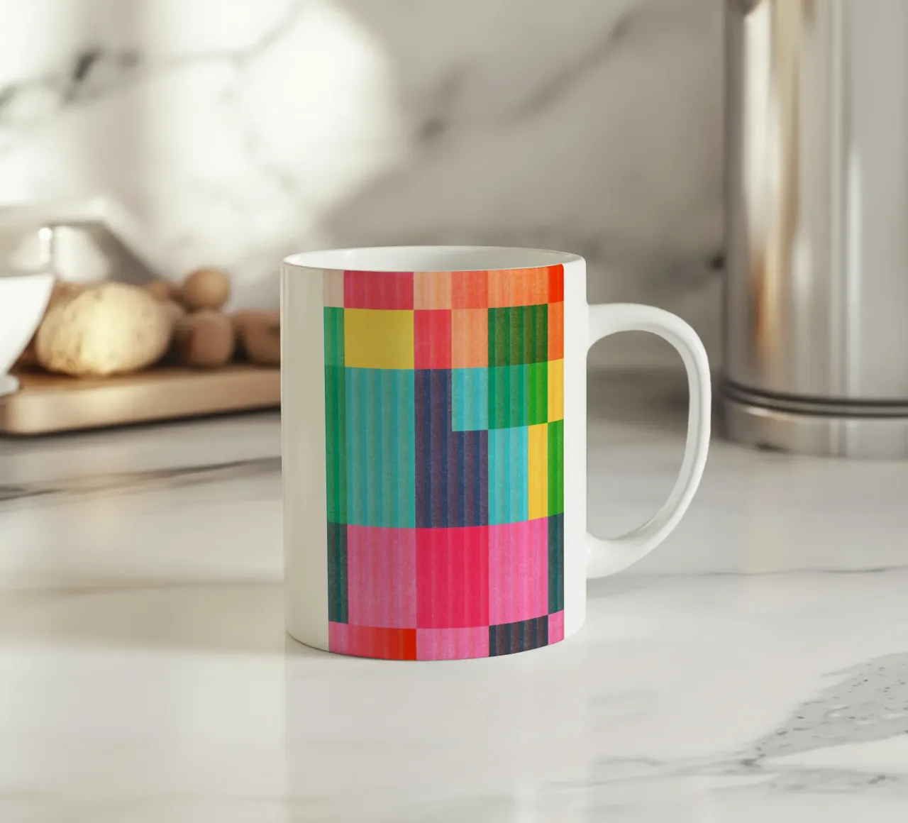 Colorful Geometric Abstract Art 23 ceramic mug by Gaite