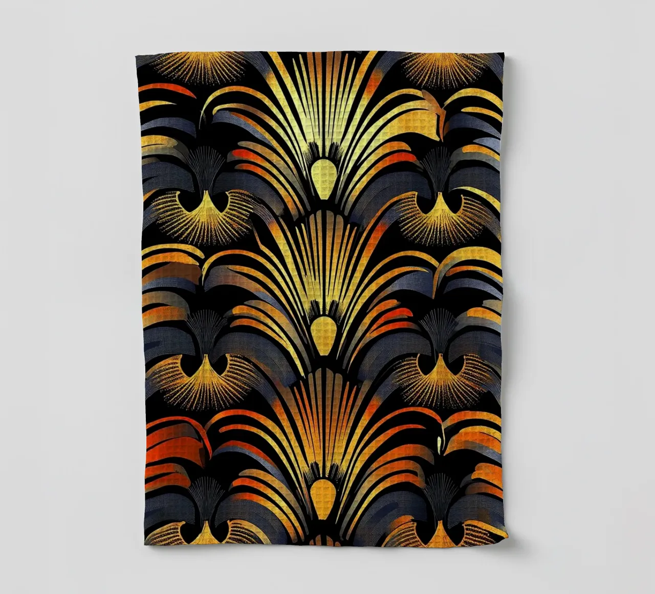 Art déco tea towel by Nikis Art Studio