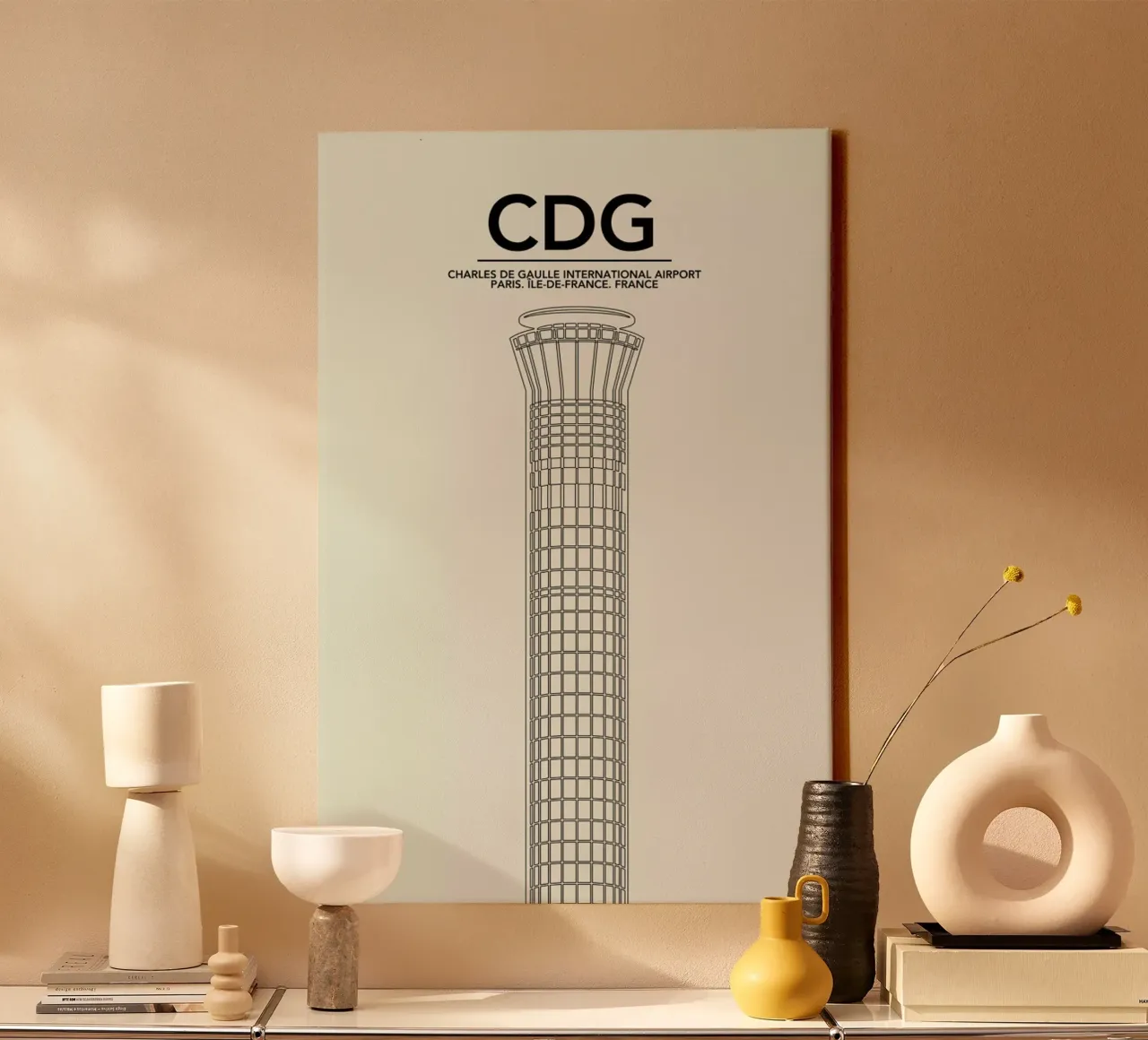 CDG Paris Tower tela con Cornice a cassetta da 08left