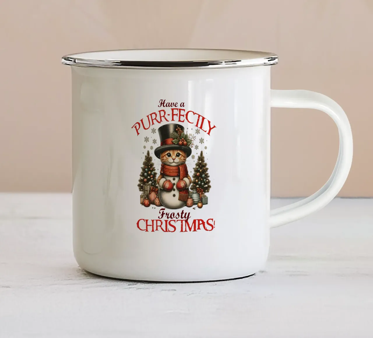 Have a PURR-FECTLY Frosty CHRISTMAS! tazza in smalto da edsonramosart